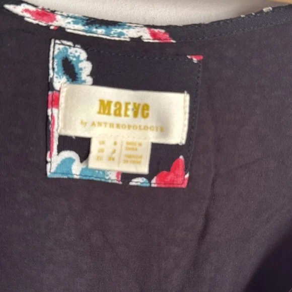 Anthropologie Maeve Violette Floral Midi Dress - Picture 8 of 14